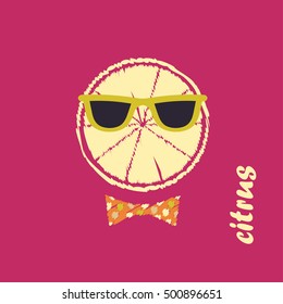 Poster Citrus in the glasses. Vector illustration.