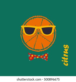 Poster Citrus in the glasses. Vector illustration.