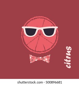 Poster Citrus in the glasses. Vector illustration.