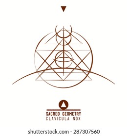 Poster - Clavicula Nox.Sacred geometry set of trendy vector Alchemy symbols collection on grunge background. Religion, philosophy, spirituality, occultism, science, magic. Design and tattoo elements.
