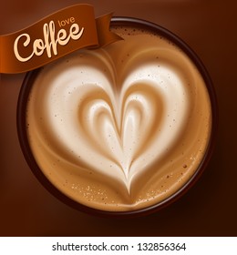 Poster with a coffee cup. Vector