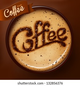 Poster with a coffee cup. Vector