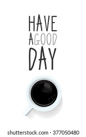Poster with a coffee cup. Vector