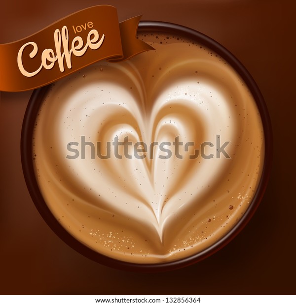 Wallpaper with a coffee cup. Vector. 