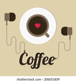 Poster with a coffee cup,vector,illustration.