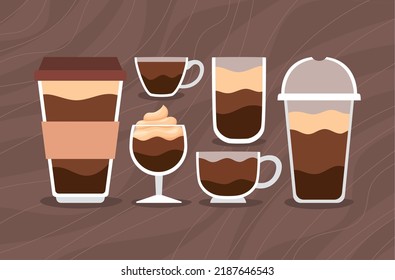 poster of coffee glasses set