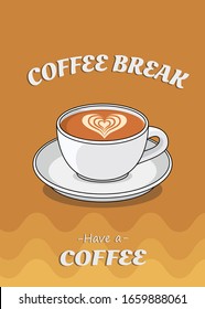 imagen de la ilustración del vector del café de póster.