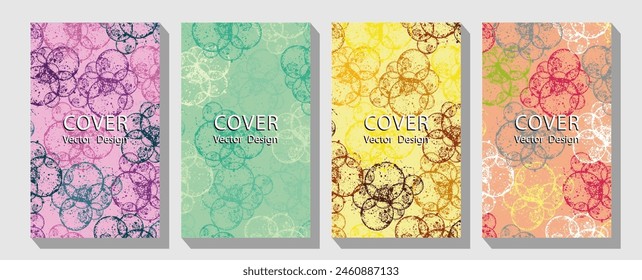 Poster collection with abstract colorful gradient sphere. frame for text Modern Art graphics.