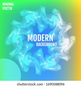 Poster with color gradient background. Trendy modern design