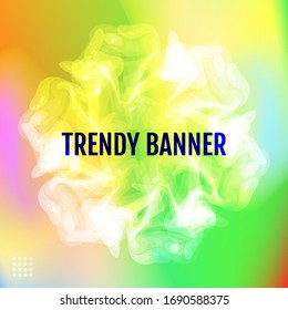 Poster with color gradient background. Trendy modern design
