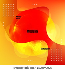 Poster with color gradient background. Trendy modern design