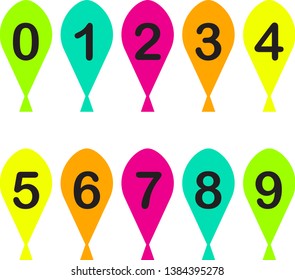 Poster of colorful balloons to introduce numbers to children