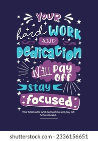 Poster Colorful Funny Motivational Quotes Lettering
