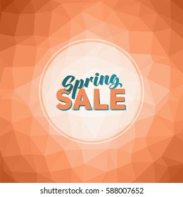 Poster with colorful geometric background. Spring sale tag