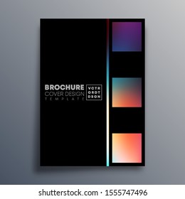 Poster with colorful gradient squares for flyer, brochure cover, vintage typography, background or other printing products. Vector illustration.