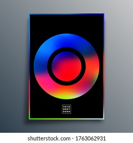 Afiche con forma de gradiente de color para papel pintado, volante, póster, portada de folleto, tipografía u otros productos de impresión. Ilustración vectorial.
