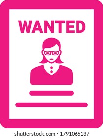 Poster, colorful wanted person icon