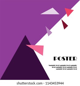 Poster with colorfull abstract vector shapes baner design. Geometric illustration