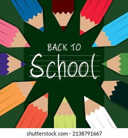 Poster colors back to school vector illustration