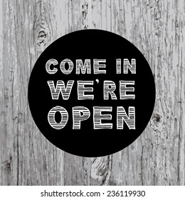 Poster Come in we are open.
