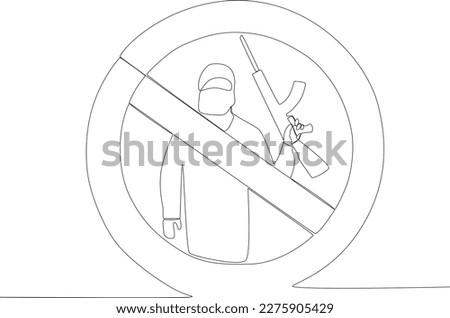 A poster commemorating anti-terrorism day. Anti-terrorism day one line drawing