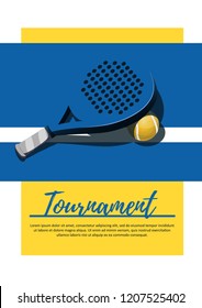 Poster competition paddle tennis. Tournament. vector