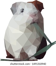 Poster Conan Guinea Pig in Low Poly