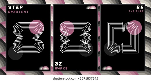 Poster concept ,from my icon master series.Abstract Geometric Linear background design collection. Bauhaus modern design, printable posters, banners, template concept design. Vector illustrations.