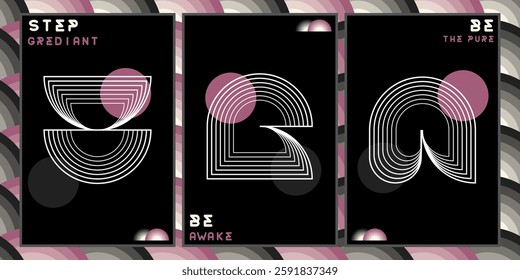 Poster concept ,from my icon master series.Abstract Geometric Linear background design collection. Bauhaus modern design, printable posters, banners, template concept design. Vector illustrations.