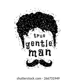Poster with concept of gentleman style. Vector illustration