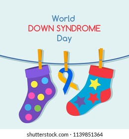Poster concept "International Day of People with Down Syndrome". Vector illustration isolated on white background