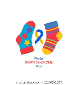 Poster concept "International Day of People with Down Syndrome". Vector illustration isolated on white background