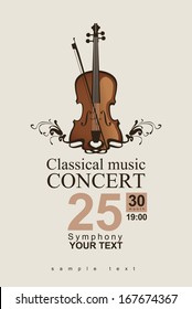 poster for a concert of classical music with violin