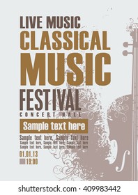 poster for a concert of classical music with violin