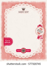 Poster of confectionery bakery with lacy frame