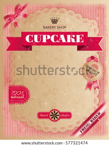 Poster of confectionery bakery with lacy frame