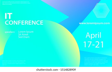 Poster. Conference design template. Business background. Colorful elements. Announcement conference. Abstract cover design. Vector illustration.