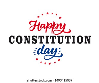Poster Constitution Day and Citizenship Day in America. Independence Day. Vector flat  illustration tamplate for USA and celebratory lettering. 