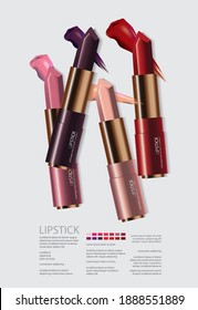 Poster Cosmetic Lipstick Vector Illustration