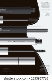 Poster Cosmetic Mascara mit Packaging Vektorillustration Illustration
