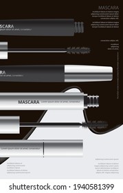 Máscara cosmética de afiches con iluminación de vectores de embalaje