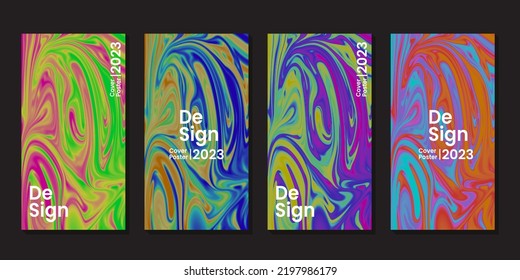 Poster Cover with Abstract Liquid Pattern. Suitable For Promotional Background Use Also Available Color Options.