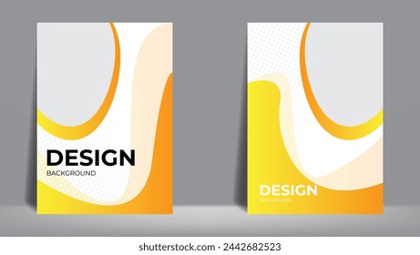 poster, cover or banner background with yellow abstract shapes. vertical design. vector illustration