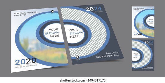 Poster cover book design template in A4 layout with space for photo background, Cmyk 2 tone color suitable for annual report, proposal, portfolio, brochure, flyer, leaflet, catalog, magazine, booklet.