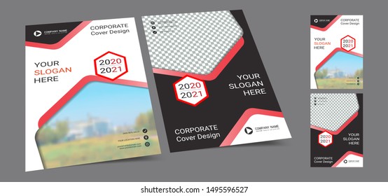 Poster cover book design template in A4 layout with space for photo background, Cmyk 2 tone color suitable for annual report, proposal, portfolio, brochure, flyer, leaflet, catalog, magazine, booklet.