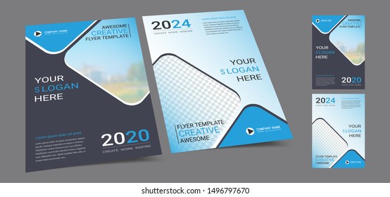 Poster cover book design template in A4 layout with space for photo background, Cmyk 2 tone color suitable for annual report, proposal, portfolio, brochure, flyer, leaflet, catalog, magazine, booklet.