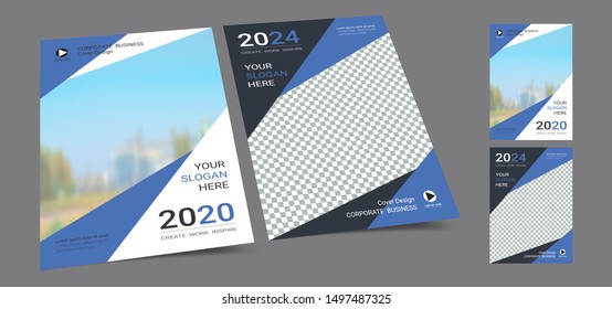 Poster cover book design template in A4 layout with space for photo background, Cmyk 2 tone color suitable for annual report, proposal, portfolio, brochure, flyer, leaflet, catalog, magazine, booklet.