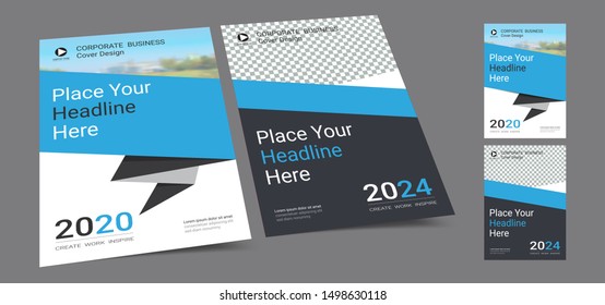 Poster cover book design template in A4 layout with space for photo background, Cmyk 2 tone color suitable for annual report, proposal, portfolio, brochure, flyer, leaflet, catalog, magazine, booklet.