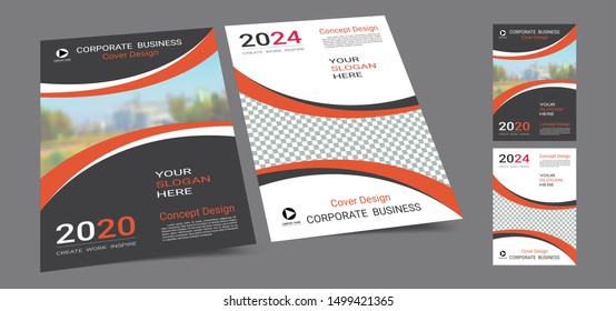 Poster cover book design template in A4 layout with space for photo background, Cmyk 2 tone color suitable for annual report, proposal, portfolio, brochure, flyer, leaflet, catalog, magazine, booklet.