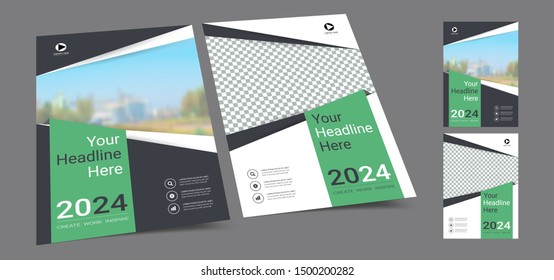 Poster cover book design template in A4 layout with space for photo background, Cmyk 2 tone color suitable for annual report, proposal, portfolio, brochure, flyer, leaflet, catalog, magazine, booklet.